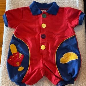 Vintage Class Club Baby One Piece Romper Red Size 3 Months Unisex